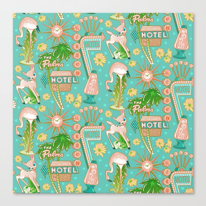 Hotel Kitsch Turquoise Canvas Print