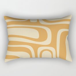 Palm Springs Retro Mid-Century Modern Abstract Minimalist Pattern in Muted Honey Mustard Gold Rectangular Pillow