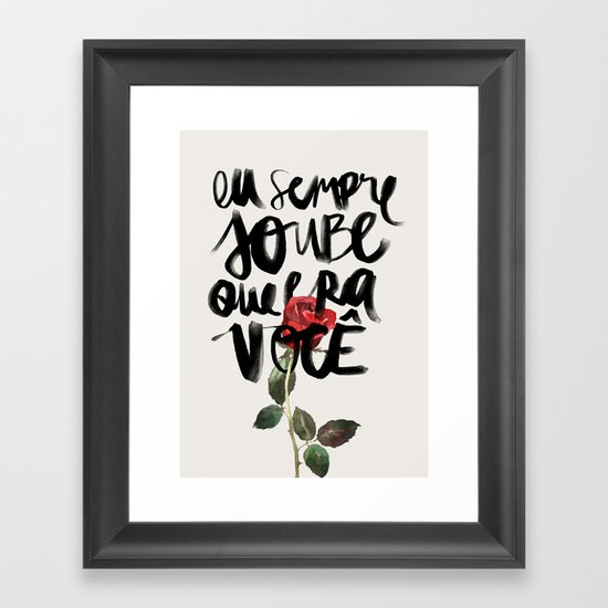 Você Framed Art Print