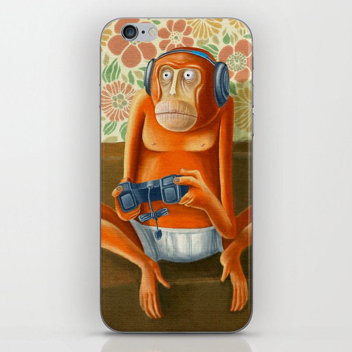 Monkey play iPhone Skin