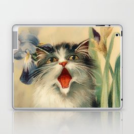 “Cat and Irises” by Maurice Boulanger Laptop Skin