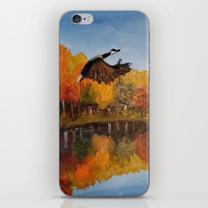 Geese flying out of water iPhone Skin
