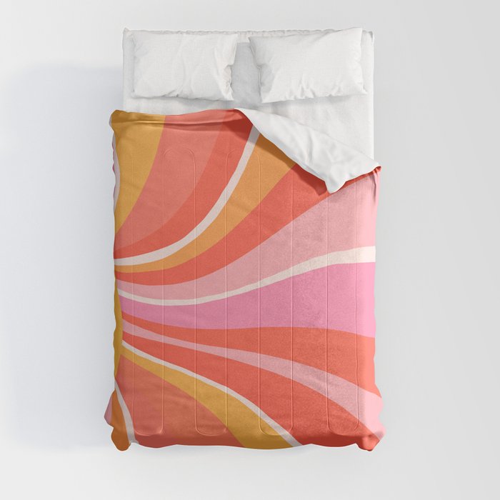 Sunshine Swirl – Pink & Peach Palette Comforter
