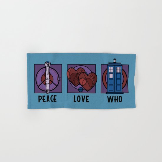 Peace, Love, Who Hand & Bath Towel