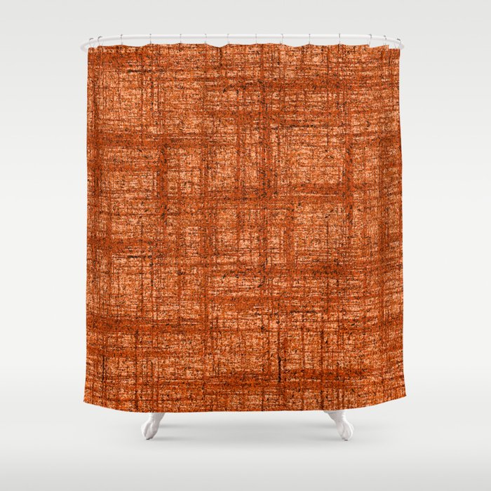 Textured Tweed - Rust Orange Shower Curtain