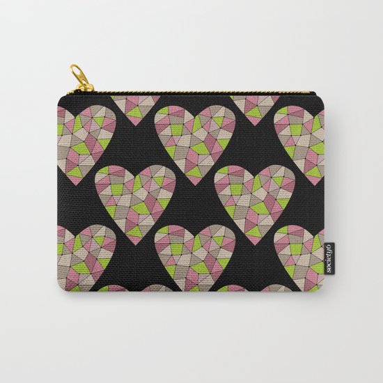 Retro.Mosaic heart . Carry-All Pouch