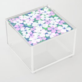 70’s Desert Flowers Pink On Navy Acrylic Box