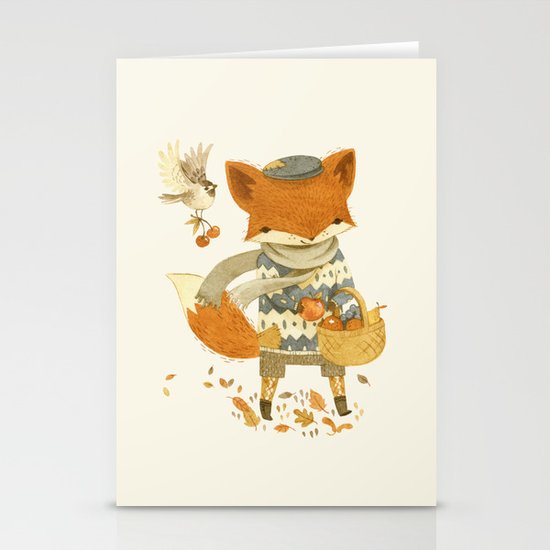 Fritz the Fruit-Foraging Fox Stationery Cards