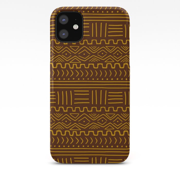 Mud Cloth On Brown Iphone Case By Wellingtonboot Society6