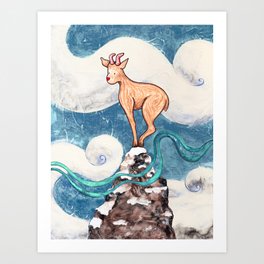 Winter Goat Art Print