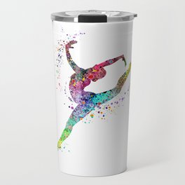 Girl Gymnastics Watercolor Travel Mug