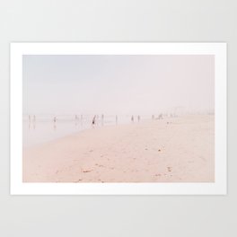 At the Beach 20 - Pastel Beach - Minimal - People - Ocean - Sea Travel photography  Art Print