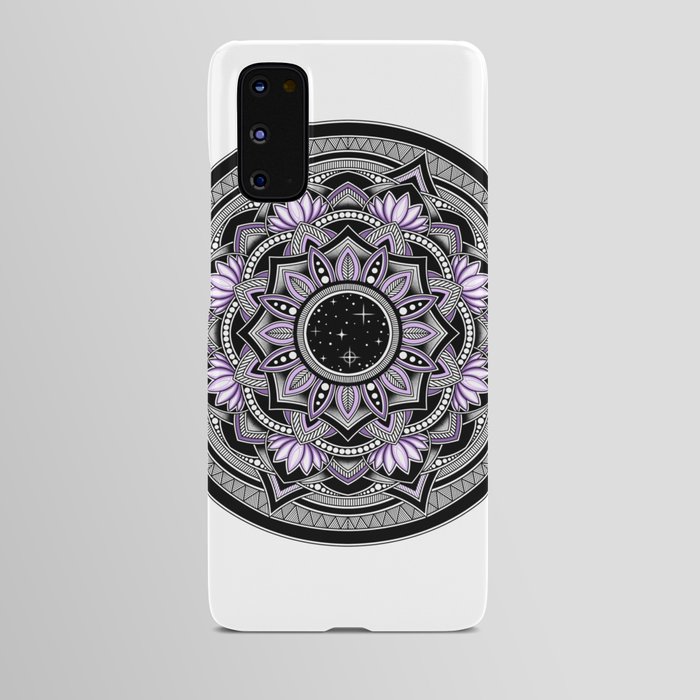 Lotus art - Purple mandala drawing Android Case