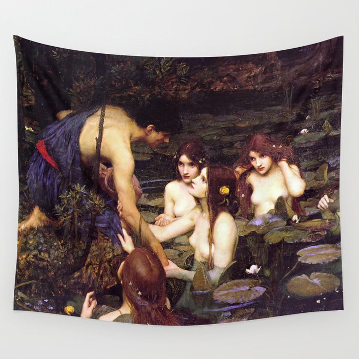 John William Waterhouse - Hylas and the Nymphs - 1896 Wall Tapestry
