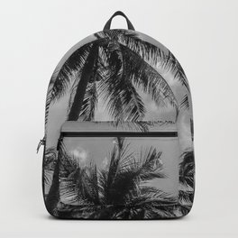 Tropical Jungle Palm Trees in Black and White Backpack