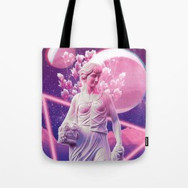 Synthwave Collage Statue Tote Bag