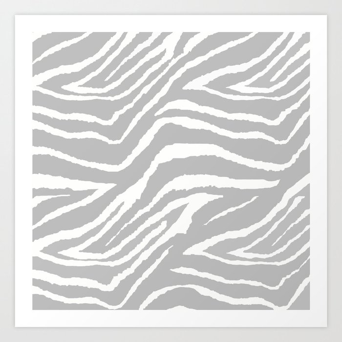 ZEBRA GRAY AND WHITE ANIMAL PRINT 2019 Art Print by Art is Wonderful