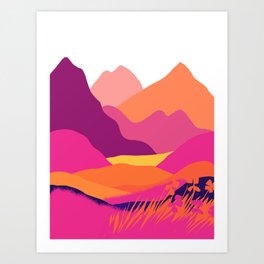 Pink Hills Art Print