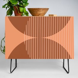 Abstraction Shapes 109 in Terracotta Shades (Moon Phase Abstract)  Credenza