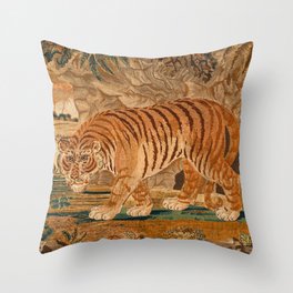 Victorian Tiger Throw Pillow
