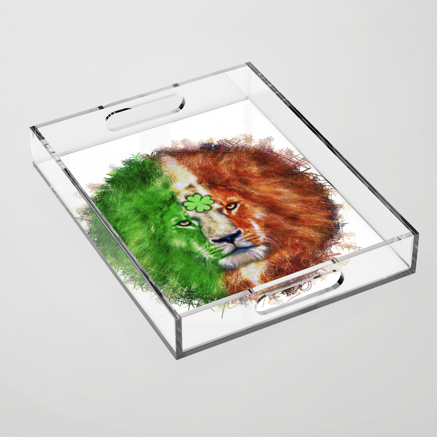 St Patrick S Day Irish Lion Acrylic Tray By Lucianfvaizer Society6