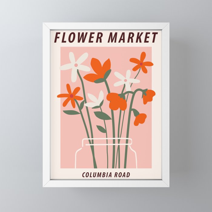 Flower market print, Columbia road, Floral art, Flower art, Aesthetic art  print, Peach art Poster by Kristinity Art