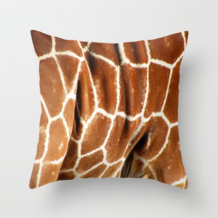 Giraffe Skin Close-up Throw Pillow