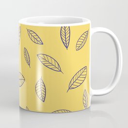 Leaf pattern yellow Coffee Mug