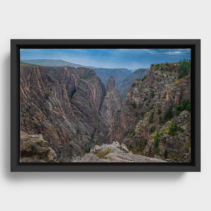 Storm Brewing at Cross Fissures View  at Black Canyon of the Gunnison Framed Canvas