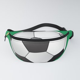 Football With Green Background Fanny Pack