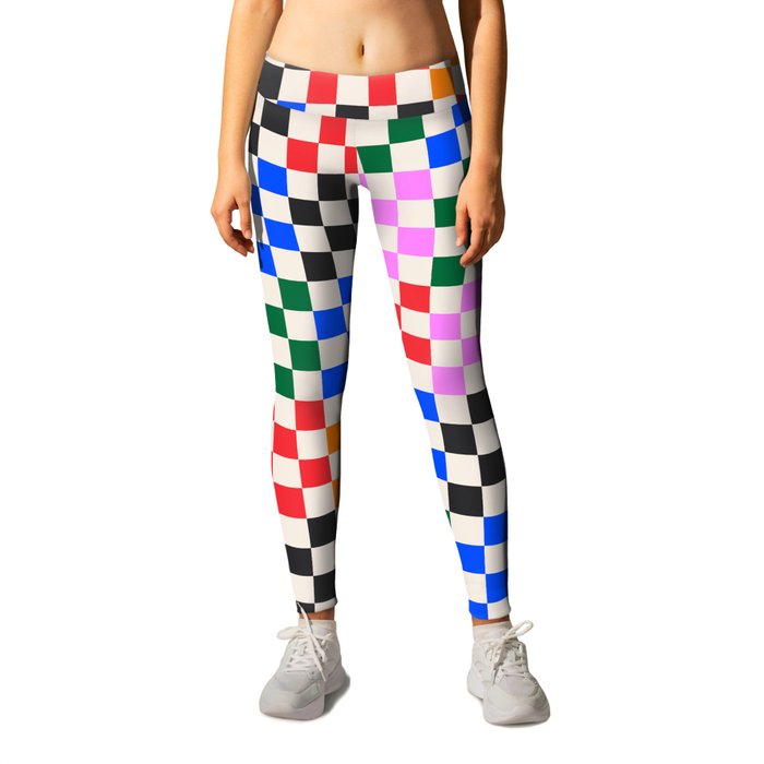 Colorful Checkered Pattern Leggings