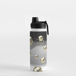 Abstract 3d balck and gold design Water Bottle