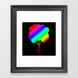 Rainbow Party Balloons Silhouette Framed Art Print