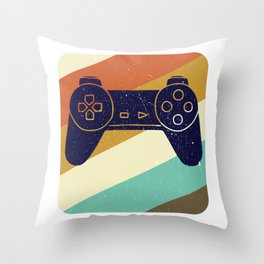 Retro Vintage Design With Controller Video Game Lover's Gift Throw Pillow