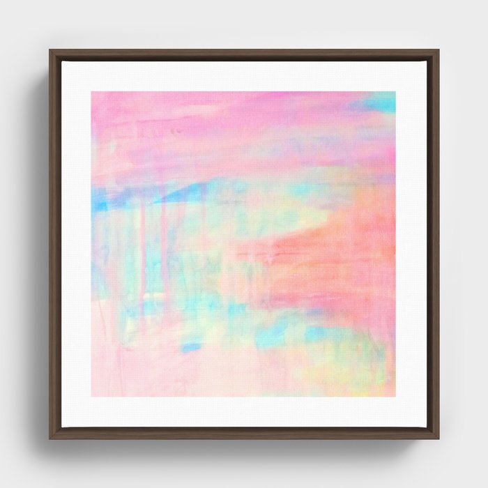 Ice cream dream sky watercolor illustration Framed Canvas