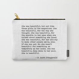 F. Scott Fitzgerald, She Was Beautiful Quote, The Great Gatsby Carry-All Pouch
