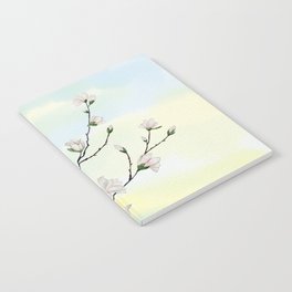 White Magnolia on Sky Background  Notebook