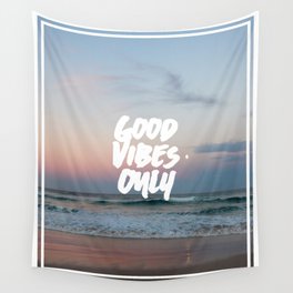 Good Vibes Only Beach and Sunset Wall Tapestry