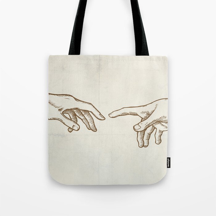 Creation of Adam hand draw Tote Bag