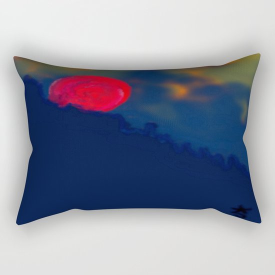 Red Moon Rectangular Pillow