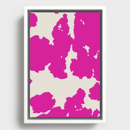 Retro 70s Hot Pink Animal Print  Framed Canvas