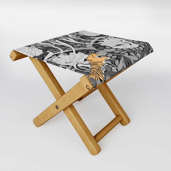 William Morris floral pattern with Tiger Achromatic Folding Stool