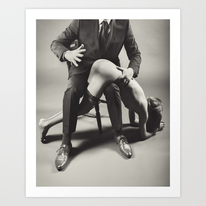 Black and white dressed up man spanking nude woman Bare Hand Spanking Naked Beautiful Woman Is Spanked With Bare Hand F0458 Art Print By William Langeveld Society6