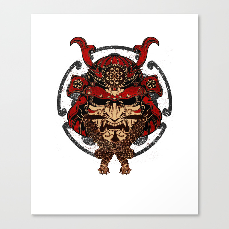 Samurai Mask Budo Bushido Bujutsu Musashi Canvas Print By Mysunlife Society6