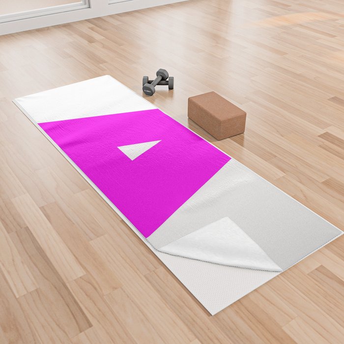 A (Magenta & White Letter) Yoga Towel
