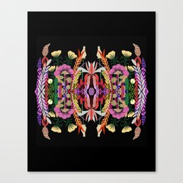 The Butterfly Effect Series - 01, Paint Blot Mirror Colorful, Symmetrical Graphic, Eclectic Mandala  Canvas Print