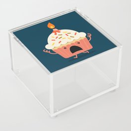 Cupcake on fire Acrylic Box