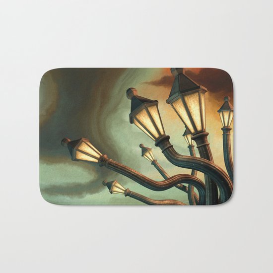 Drunk Streetlamps Bath Mat