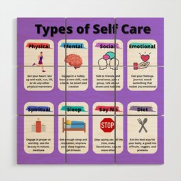 Types of Self Care Wood Wall Art