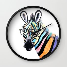 Colorful Zebra Wall Clock